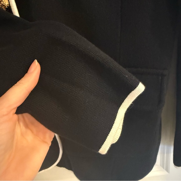 Ralph Lauren Navy Crest Logo Cotton Sweater Blazer with Gold Buttons - Picture 8 of 10